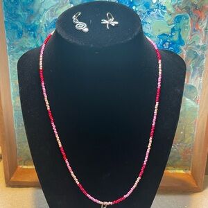 Elegant shades of Pink Beaded Necklace